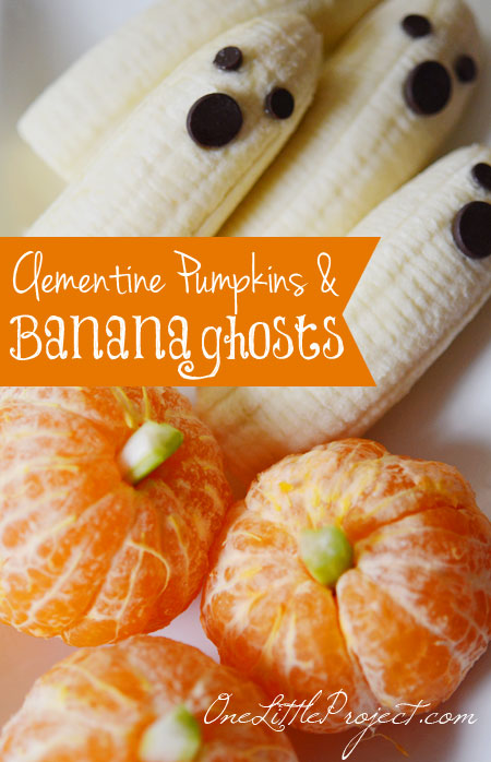 Clementine Pumpkins and Banana Ghosts - This is such an adorable and healthy Halloween snack idea!
