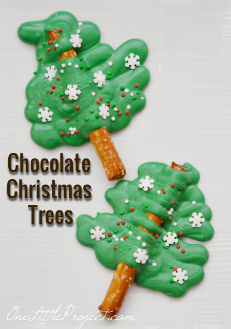 Chocolate Pretzel Christmas Trees