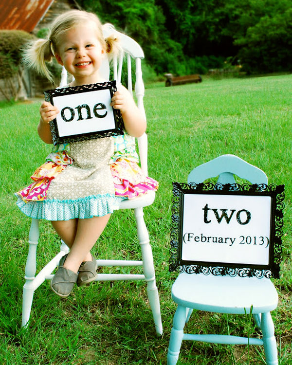 30+ Fun Photo Ideas to Announce a Pregnancy - One New Mini Chair Announcement