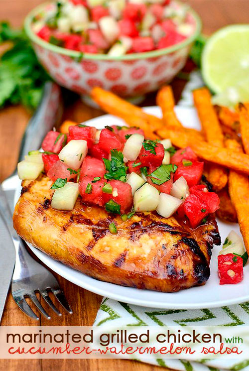 50+ Best Recipes for Fresh Watermelon - Grilled Chicken with Watermelon Salsa
