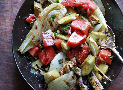 50+ Best Recipes for Fresh Watermelon - Grilled Watermelon and Fennel Salad