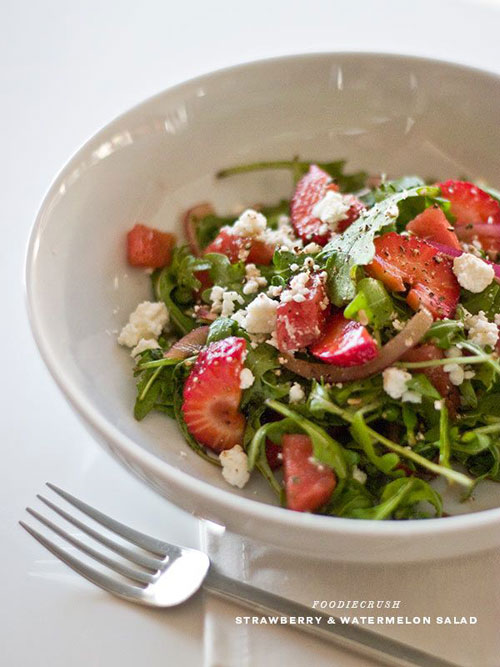 50+ Best Recipes for Fresh Watermelon - Strawberry and Watermelon Arugula Salad