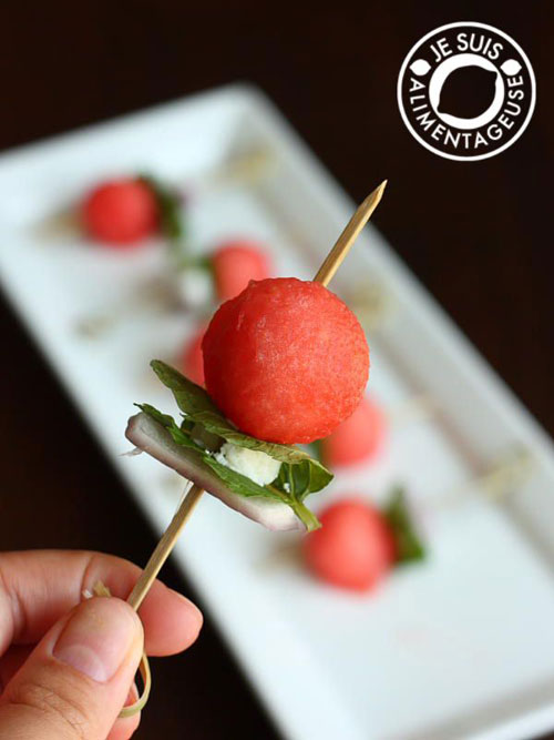 50+ Best Recipes for Fresh Watermelon - Watermelon Goat Cheese Skewers