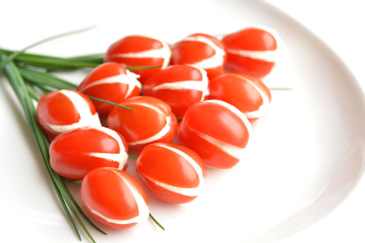 Cherry Tomato Tulips With Whipped Feta Filling