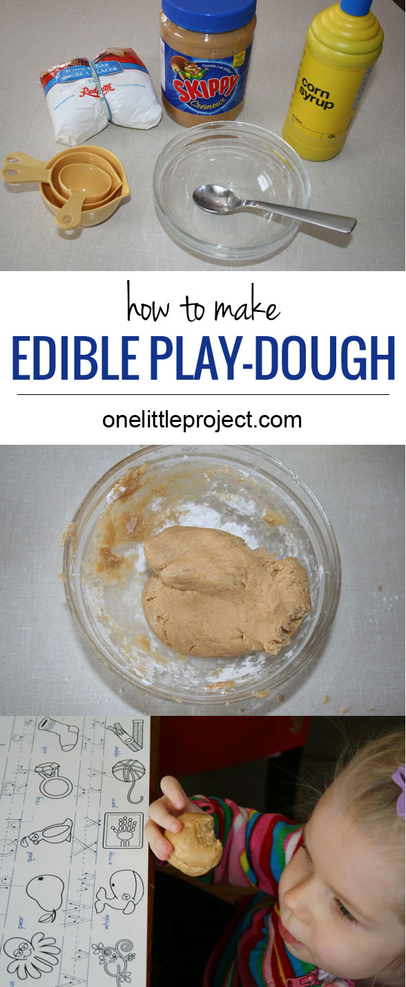 How to make edible play dough with peanut butter. I remember doing this when I was a kid!
