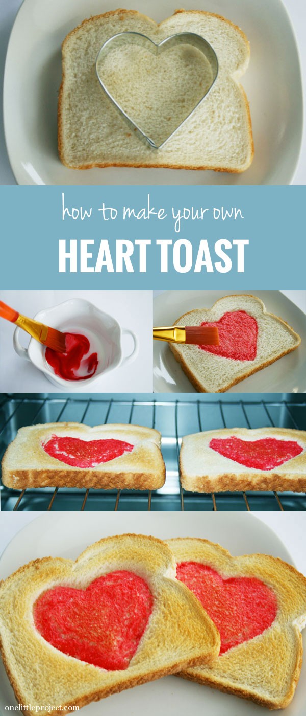 How to make your own Heart Toast.  This is such a cute and easy idea for the husband and kids on Valentine's Day! 