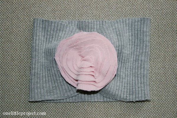 fabric flower headband for a toddler