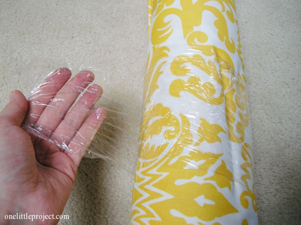 shrink wrap to hold fabric in place