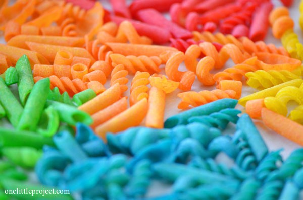 crafts for kids - colored pasta