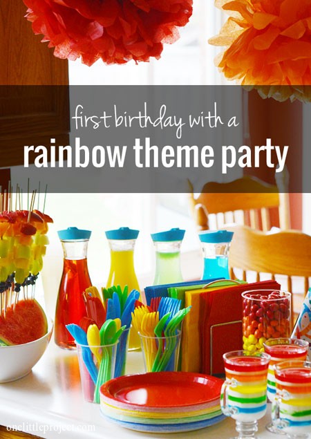 Rainbow first birthday party | onelittleproject.com