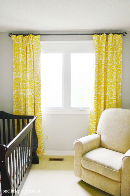 Premier Prints Amsterdam Blackout, Gray Walls With Yellow Curtains