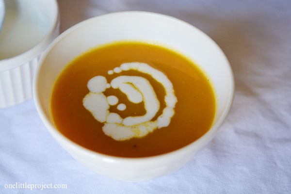 cream swirl on soup