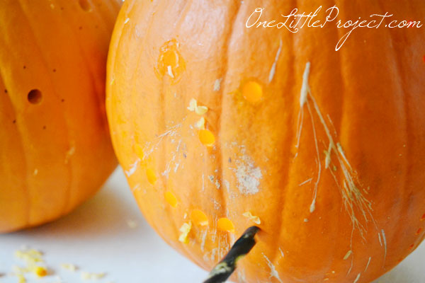 Drilled pumpkins tutorial - These are super quick and simple to make and they end up looking amazing!