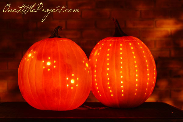 Drilled pumpkins tutorial - These are super quick and simple to make and they end up looking amazing!