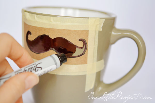 DIY Sharpie Mustache Mugs Tutorial