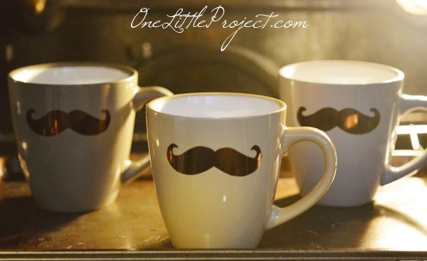 These DIY Sharpie mustache mugs make such a cute gift idea for a dad, husband or even a grandpa! And they are so easy to make!