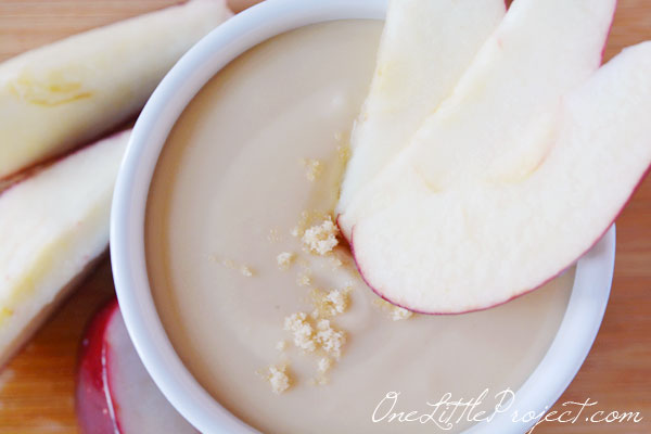 Three ingredient Old Fashioned Apple Dip Recipe. It's so simple, but it's so delicious!!