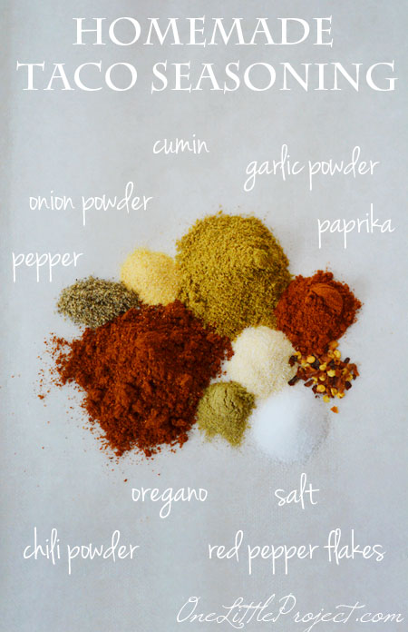 Homemade taco seasoning - This tastes so much better than the store bought mix and is a much healthier option!