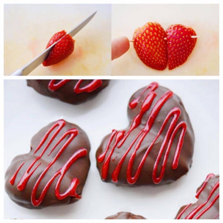 These chocolate covered strawberry hearts are such an adorable idea for a Valentine's day treat! 