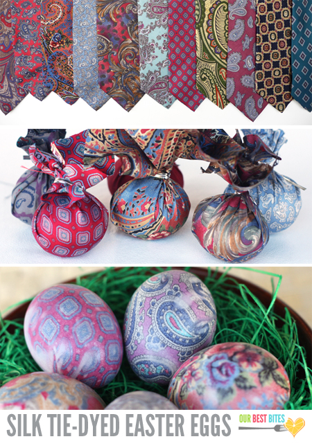 transfer colors and patterns from silk fabric onto eggs