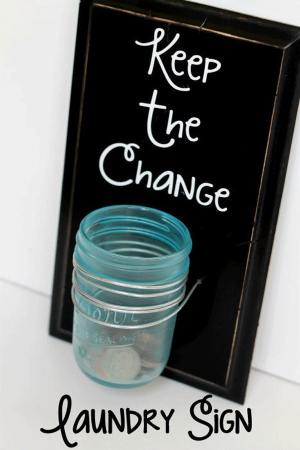 20 DIY Laundry Room Projects - Change Jar