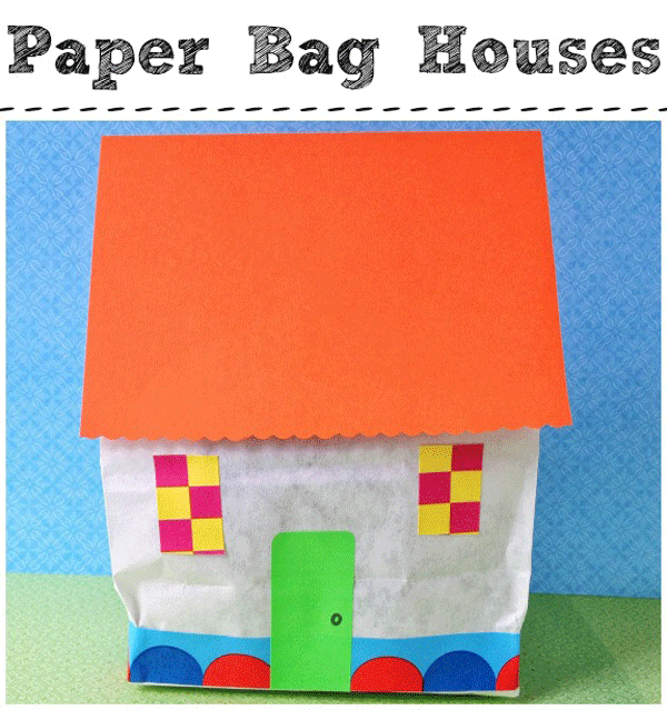 25 Kid Friendly Crafts for Rainy Days - Paper Bag Houses
