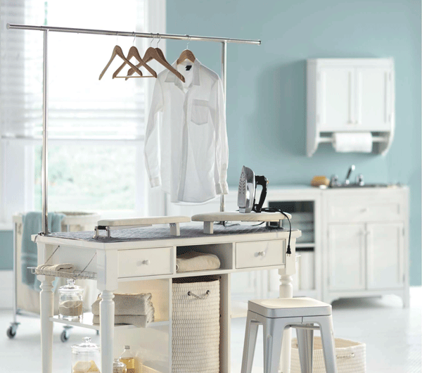 20 DIY Laundry Room Projects - Ironing Station Organized
