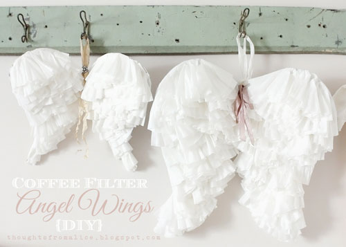 20 Beautiful Coffee Filter Crafts - Coffee Filter Angel Wings