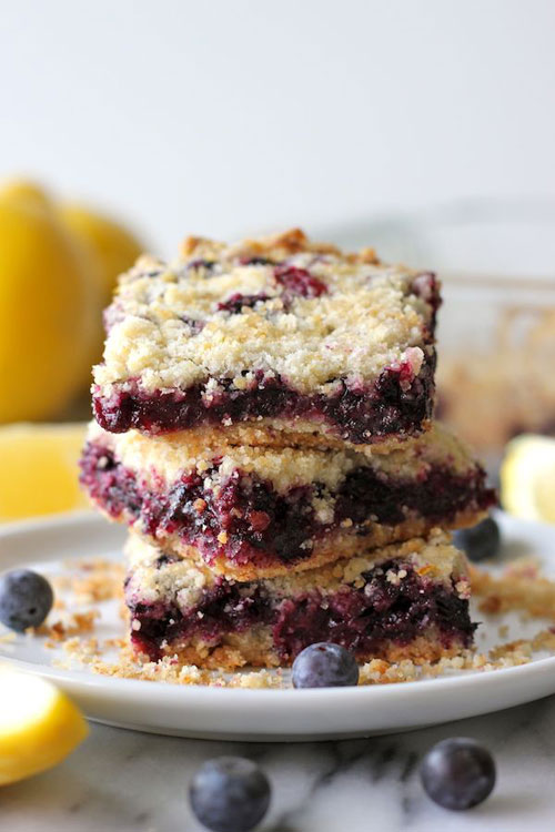 50+ Best Recipes for Fresh Blueberries - Blueberry Crumb Bars