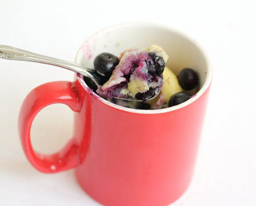 50+ Best Recipes for Fresh Blueberries - Blueberry Mug Cake