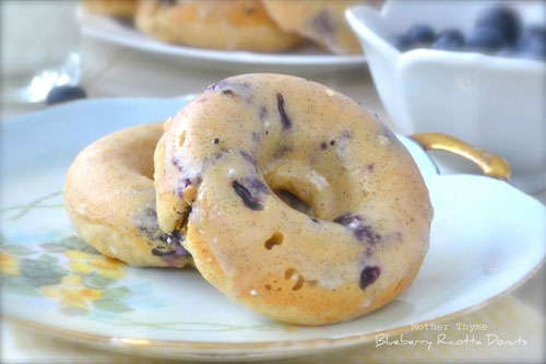 50+ Best Recipes for Fresh Blueberries - Blueberry Ricotta Donuts
