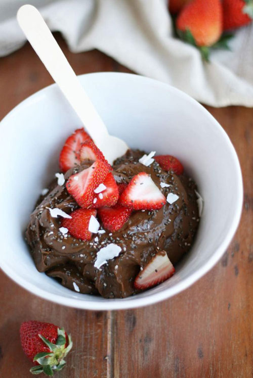 50+ Best Recipes for Fresh Strawberries - Chocolate Avocado Mousse