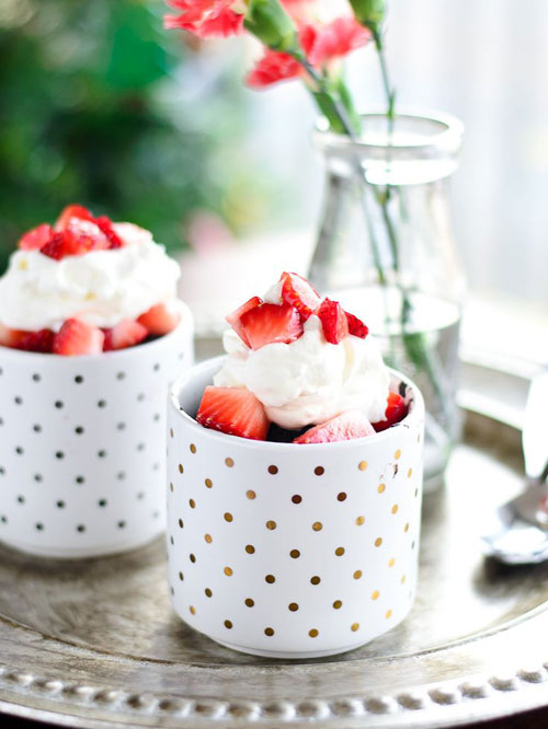 50+ Best Recipes for Fresh Strawberries - Chocolate Strawberry Shortcake Mug Cakes