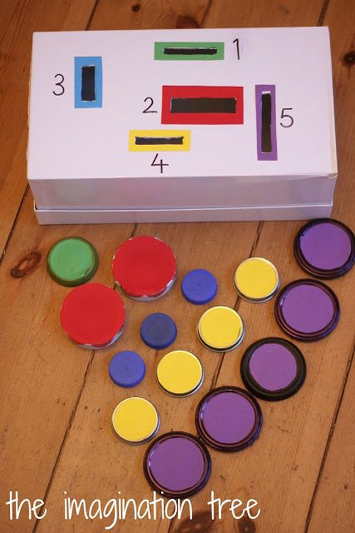40+ DIY Travel Activities - Count and Sort Box Math Game