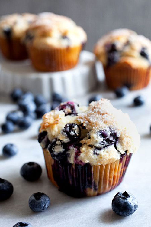 50+ Best Recipes for Fresh Blueberries - Greek Yogurt Blueberry Muffins
