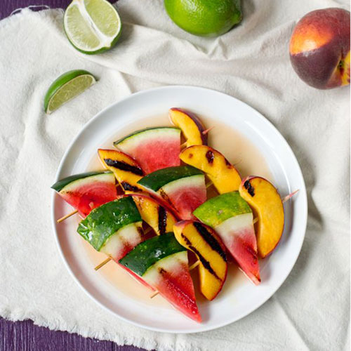 50+ Best Recipes for Fresh Watermelon - Grilled Watermelon and Peach Kebabs