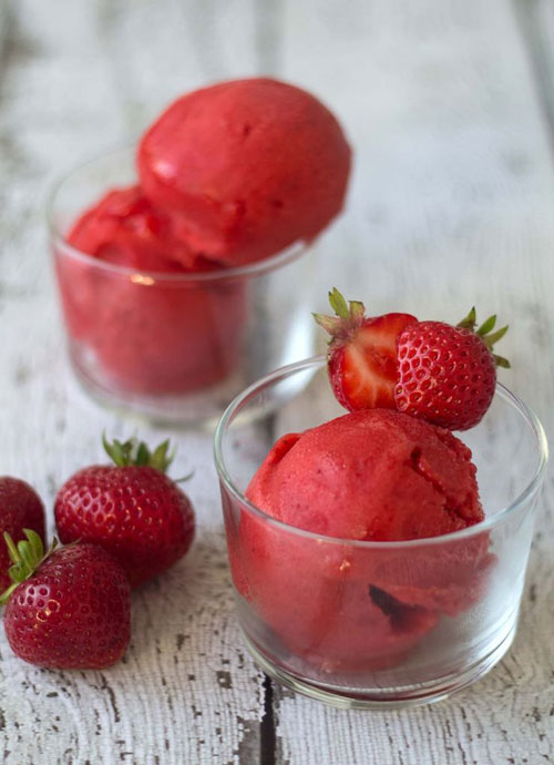 50+ Best Recipes for Fresh Strawberries - Homemade Strawberry Sorbet