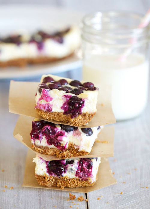 50+ Best Recipes for Fresh Blueberries - Lemon Blueberry Cheesecake Bars