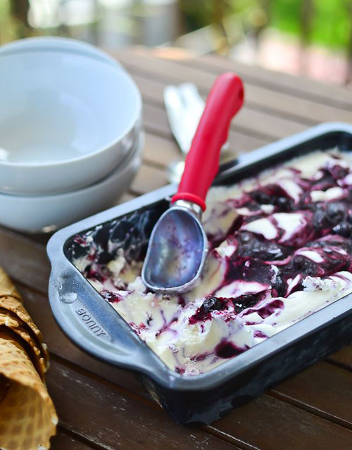 50+ Best Recipes for Fresh Blueberries - No Churn Blueberry Cheesecake Ice Cream
