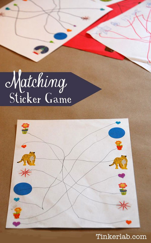 40+ DIY Travel Activities - Simple Matching Sticker Game