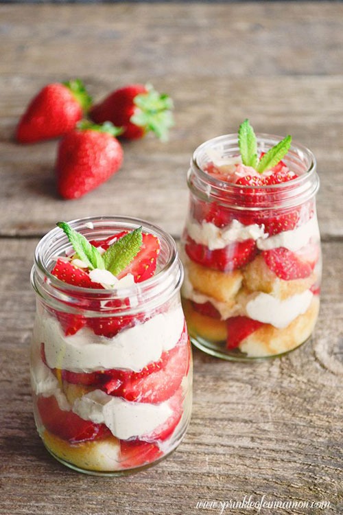50+ Best Recipes for Fresh Strawberries - Strawberry Mascarpone Mini Trifles