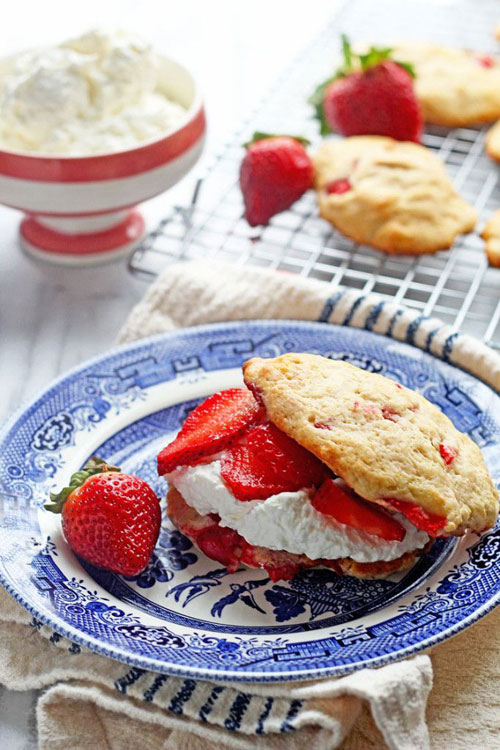 50+ Best Recipes for Fresh Strawberries - Strawberry Shortcakes with Strawberry Biscuits