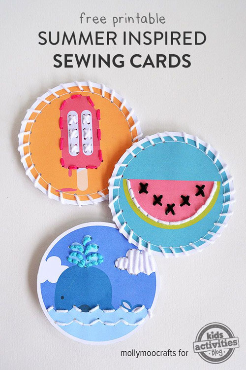 40+ DIY Travel Activities - Summer Inspired Sewing Cards