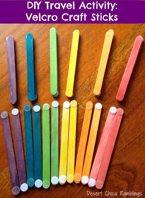 40+ DIY Travel Activities - Velcro Craft Sticks