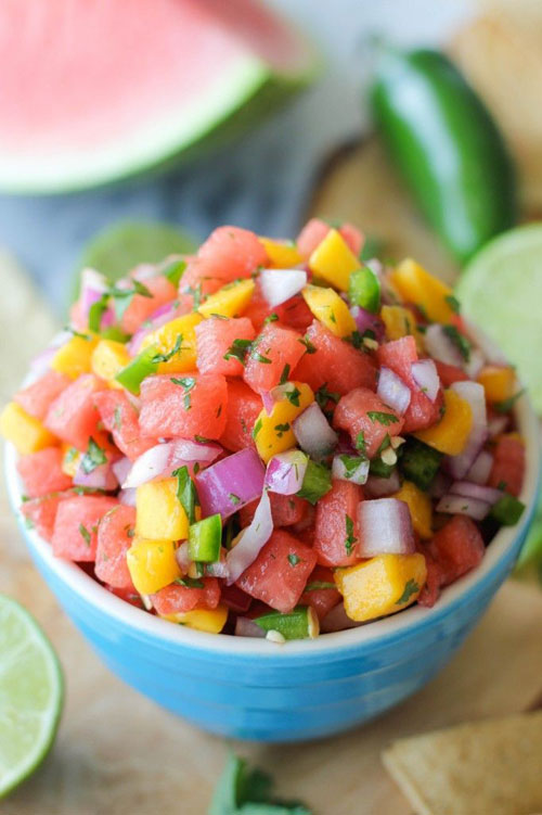 50+ Best Recipes for Fresh Watermelon - Watermelon Mango Pico de Gallo