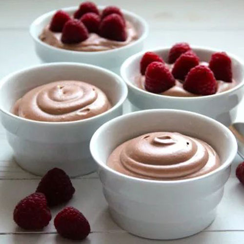 50+ Best Recipes for Fresh Raspberries - Chocolate Cheesecake Mousse with Raspberries