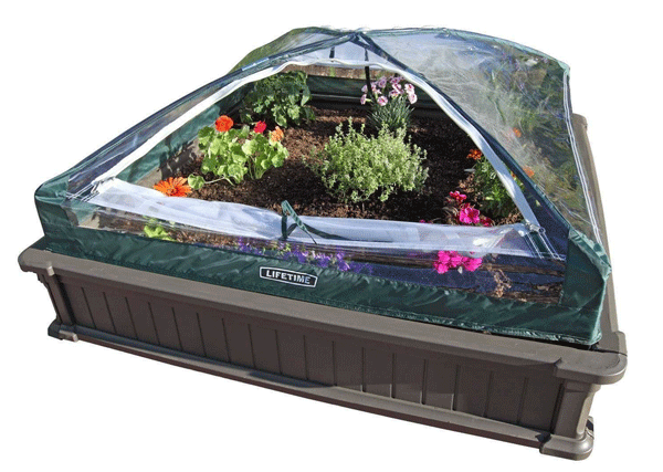 15 Idées insolites de potagers - Jardin surélevé avec enceinte de toit