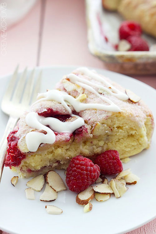 50+ Best Recipes for Fresh Raspberries - Raspberry Almond Scones