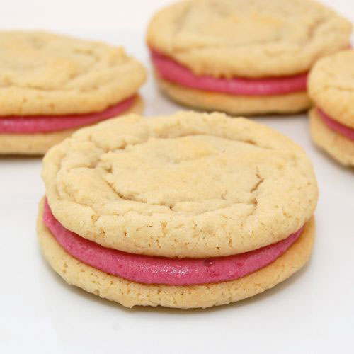 50+ Best Recipes for Fresh Raspberries - Raspberry Cream Sandwich Cookies