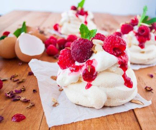 50+ Best Recipes for Fresh Raspberries - Raspberry Mini Pavlovas